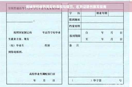 揭秘学校收购背后的真相与细节，收购证明书撰写指南