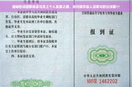 揭秘职场薪酬体系与员工个人发展之路，如何撰写收入证明与职位详解??