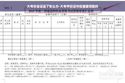 大专毕业证丢了怎么办-大专学历证书在哪里领取的