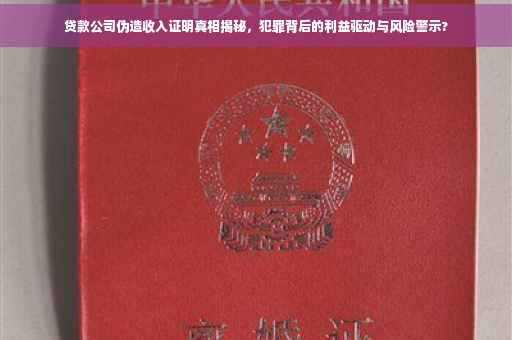 贷款公司伪造收入证明真相揭秘，犯罪背后的利益驱动与风险警示?