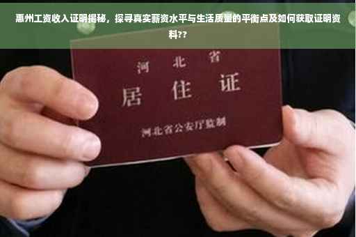 惠州工资收入证明揭秘，探寻真实薪资水平与生活质量的平衡点及如何获取证明资料??