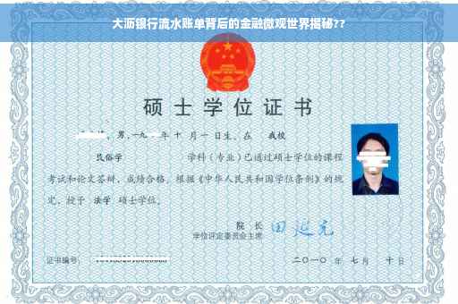 大沥银行流水账单背后的金融微观世界揭秘??