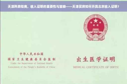 天津购房指南，收入证明的重要性与策略——天津买房如何开具北京收入证明？