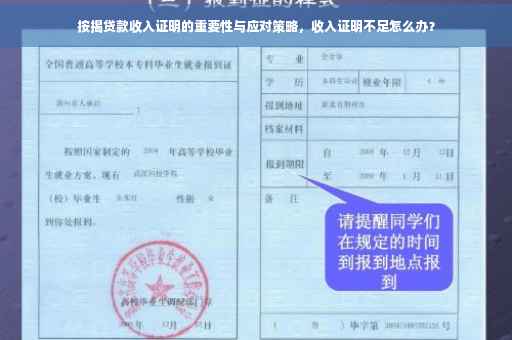 按揭贷款收入证明的重要性与应对策略，收入证明不足怎么办？