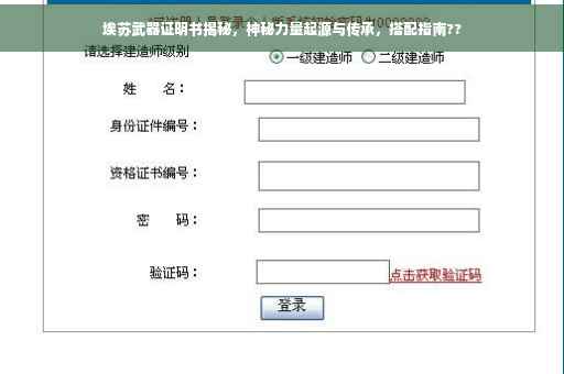 埃苏武器证明书揭秘，神秘力量起源与传承，搭配指南??