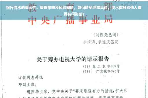 银行流水的重要性、管理策略及风险规避，如何避免泄露风险，流水信息给他人查看有何影响？