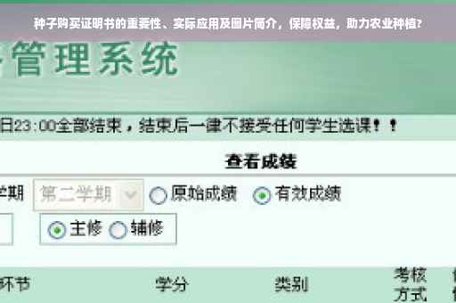 种子购买证明书的重要性、实际应用及图片简介，保障权益，助力农业种植?