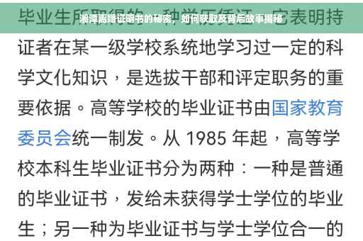 湘潭离婚证明书的秘密，如何获取及背后故事揭秘