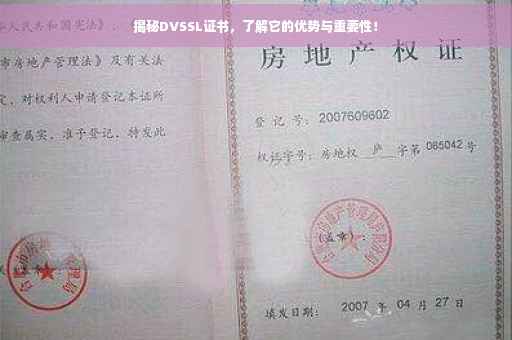 揭秘DVSSL证书，了解它的优势与重要性！