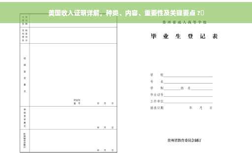 美国收入证明详解，种类、内容、重要性及关键要点 ?✨