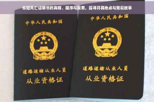 东阳死亡证明书的真相、程序与反思，探寻开具地点与背后故事