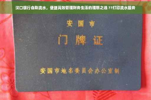 汉口银行自助流水，便捷高效管理财务生活的理想之选 ??打印流水服务