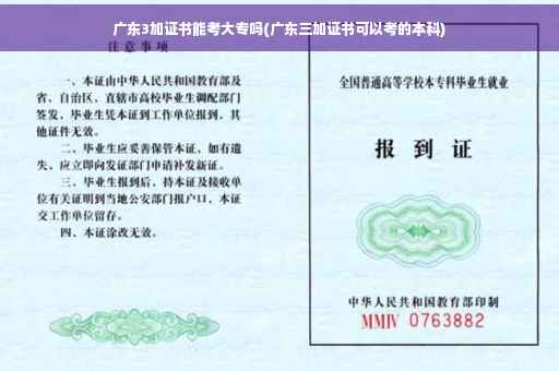 广东3加证书能考大专吗(广东三加证书可以考的本科)
