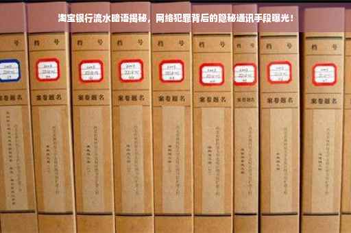 淘宝银行流水暗语揭秘，网络犯罪背后的隐秘通讯手段曝光！