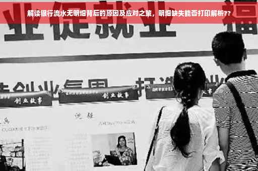 解读银行流水无明细背后的原因及应对之策，明细缺失能否打印解析??