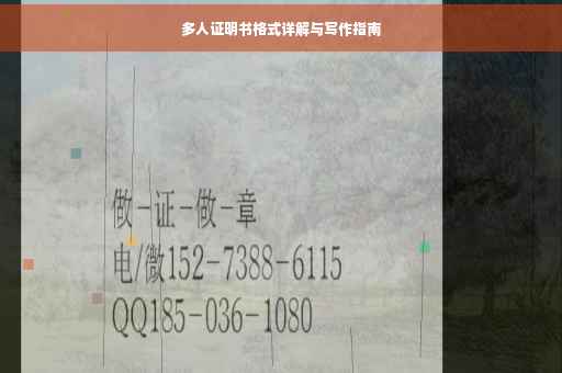 多人证明书格式详解与写作指南