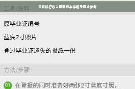 重庆银行收入证明范本详解及图片参考