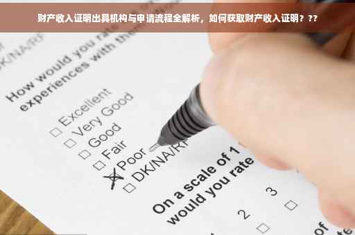 财产收入证明出具机构与申请流程全解析，如何获取财产收入证明？??
