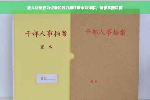 收入证明作为证据的效力与注意事项详解，法律实践指南