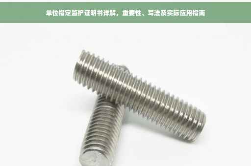 单位指定监护证明书详解，重要性、写法及实际应用指南