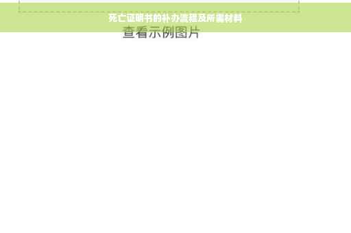 死亡证明书的补办流程及所需材料