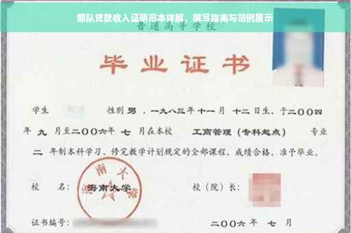部队贷款收入证明范本详解，撰写指南与范例展示