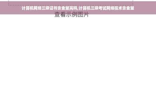 计算机网络三级证书含金量高吗,计算机三级考试网络技术含金量