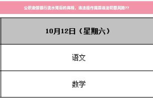 公积金假银行流水背后的真相，违法操作揭露违法犯罪风险??