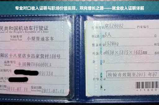 专业对口收入证明与职场价值实现，双向增长之路——就业收入证明详解