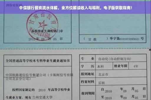 中信银行薪资流水详解，全方位解读收入与福利，电子版获取指南！