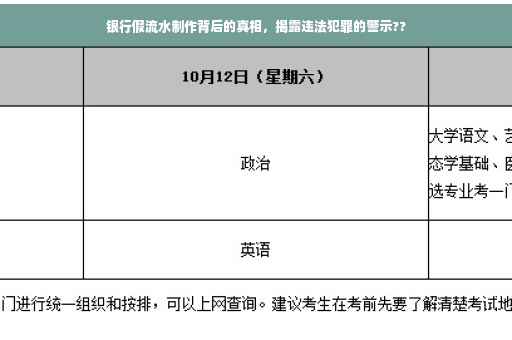银行假流水制作背后的真相，揭露违法犯罪的警示??