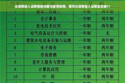 水滴筹收入证明模板详解与使用指南，撰写水滴筹收入证明全攻略??