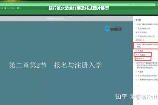 银行流水清单详解及格式图片展示