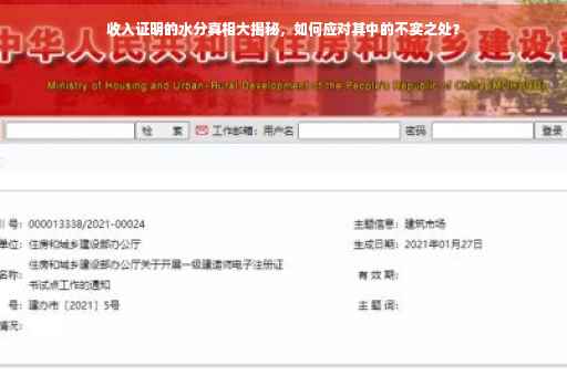 收入证明的水分真相大揭秘，如何应对其中的不实之处？