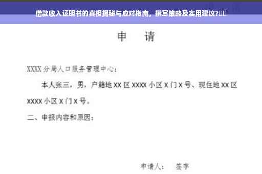 借款收入证明书的真相揭秘与应对指南，撰写策略及实用建议?⚡️