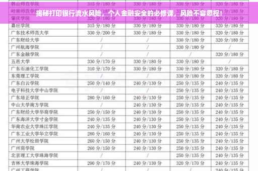 揭秘打印银行流水风险，个人金融安全的必修课，风险不容忽视！