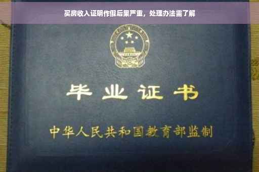 买房收入证明作假后果严重，处理办法需了解
