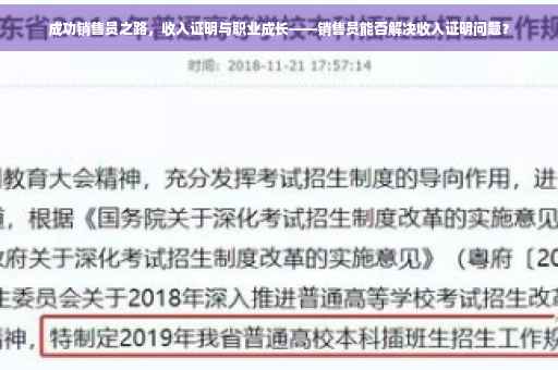成功销售员之路，收入证明与职业成长——销售员能否解决收入证明问题？
