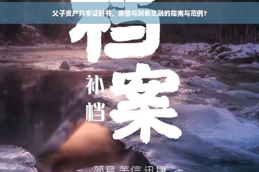 父子资产共享证明书，亲情与财务交融的指南与范例?