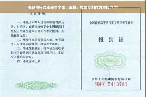 揭秘银行流水长条字体，真相、影响及制作方法探究 ??