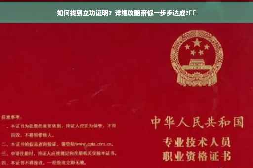 如何找到立功证明？详细攻略带你一步步达成?⚡️