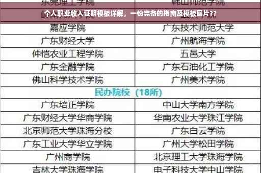 个人职业收入证明模板详解，一份完备的指南及模板图片??