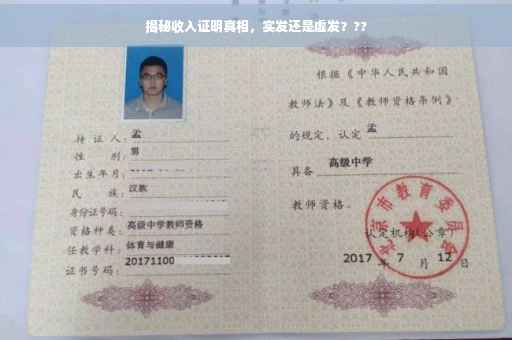 揭秘收入证明真相，实发还是虚发？??