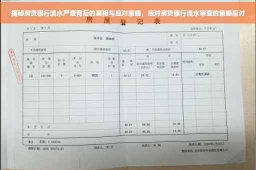 揭秘房贷银行流水严查背后的真相与应对策略，应对房贷银行流水审查的策略探讨