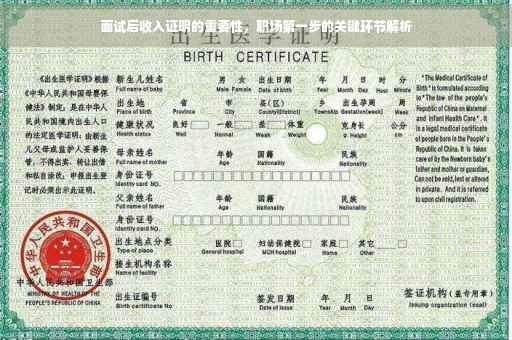 面试后收入证明的重要性，职场第一步的关键环节解析