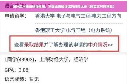 银行流水账单解读指南，掌握正确解读你的财务记录（附英文对照详解）