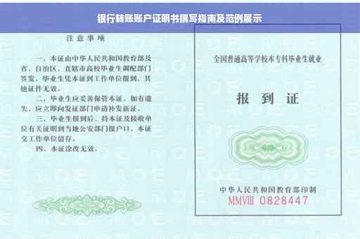 银行转账账户证明书撰写指南及范例展示