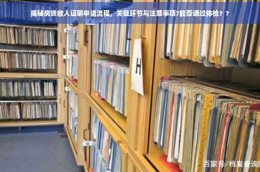 揭秘房贷收入证明申请流程，关键环节与注意事项?能否通过体检？?