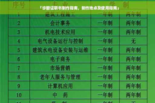 「诊断证明书制作指南，制作地点及使用指南」