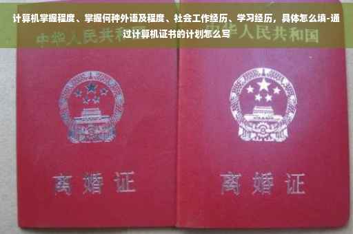 计算机掌握程度、掌握何种外语及程度、社会工作经历、学习经历，具体怎么填-通过计算机证书的计划怎么写